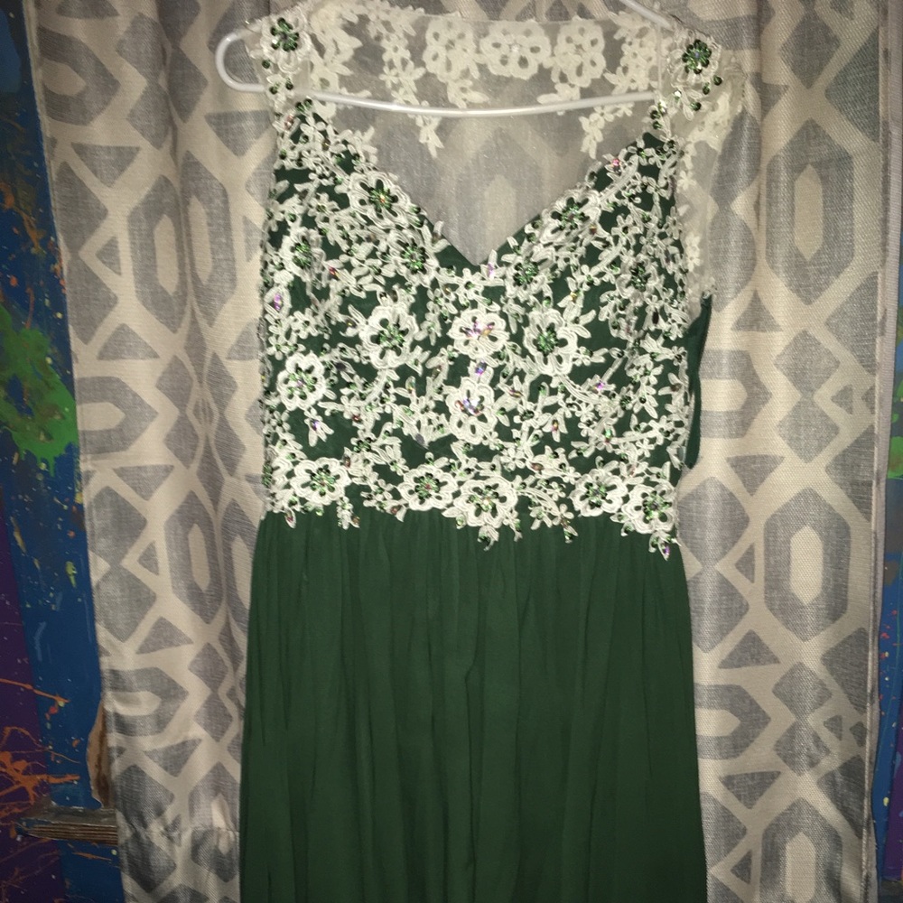 Forest green prom dress